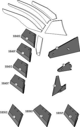 Explosionszeichnung Lemken Pflugkörper Typ DuraMaxx CS40 - CS50